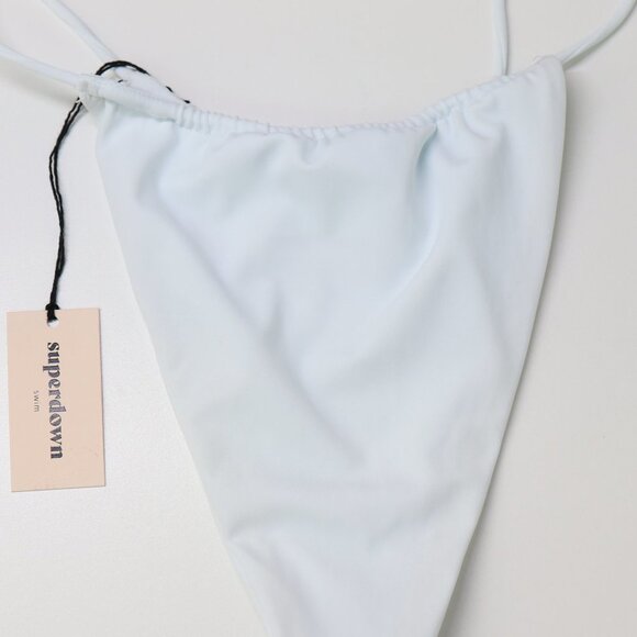 NWT superdown Raquel String Bikini Bottom Swimsuit High Cut Cheeky White Medium‎ - Picture 7 of 8